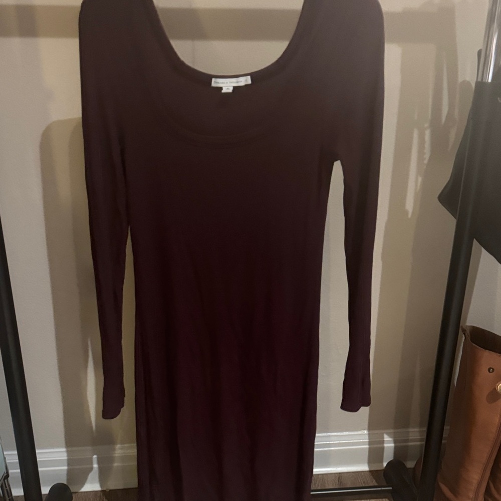 Threads 4 Thought Long Sleeve Dress in Deep Plum
